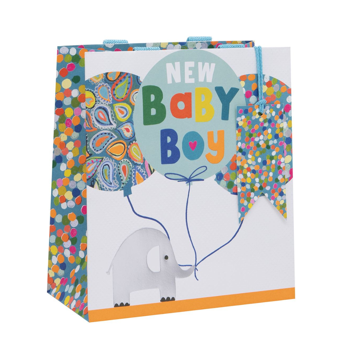 Gift Bag Medium - Baby Blue Elephants