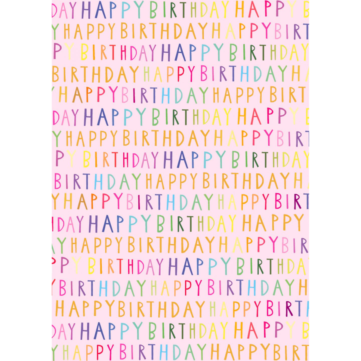 Giftwrap - Luxury Happy Birthday Neon Text Pink Wrapping Paper