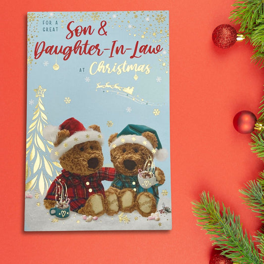 Son & Daughter-In-Law Christmas Card - Barley Bear