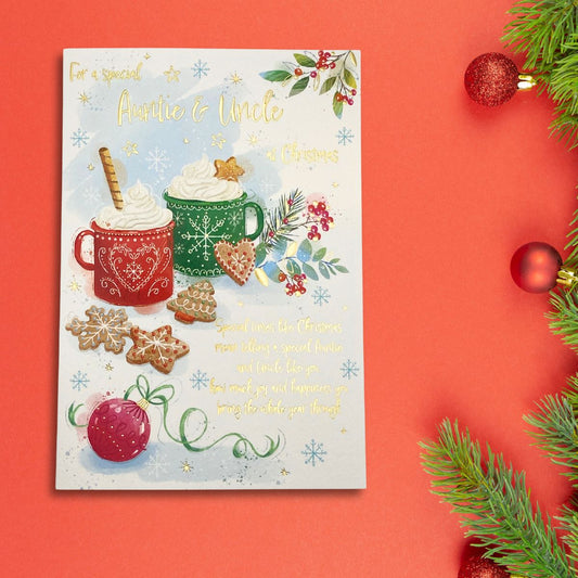 Auntie & Uncle Christmas Card - Awash With Colour