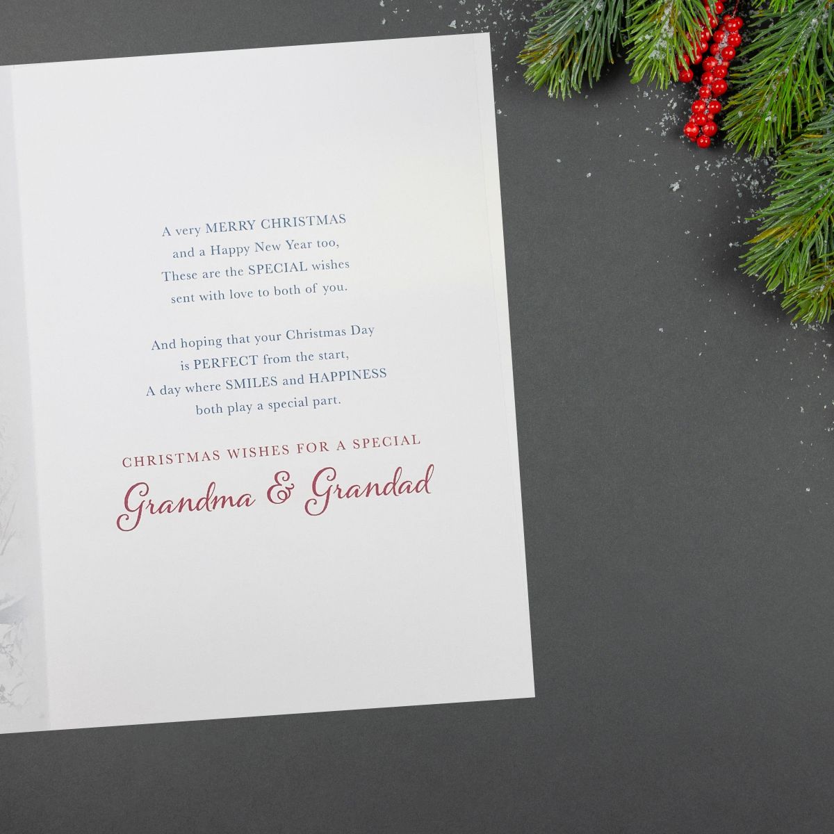 Grandma & Grandad Christmas Card - Robins & Wellies