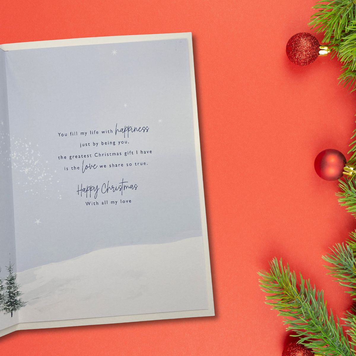 Husband Christmas Card - Cut Out Heart