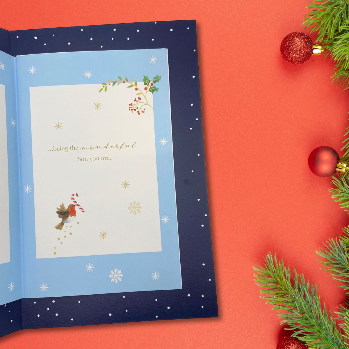 Son Large Christmas Card - Luxury Sleigh