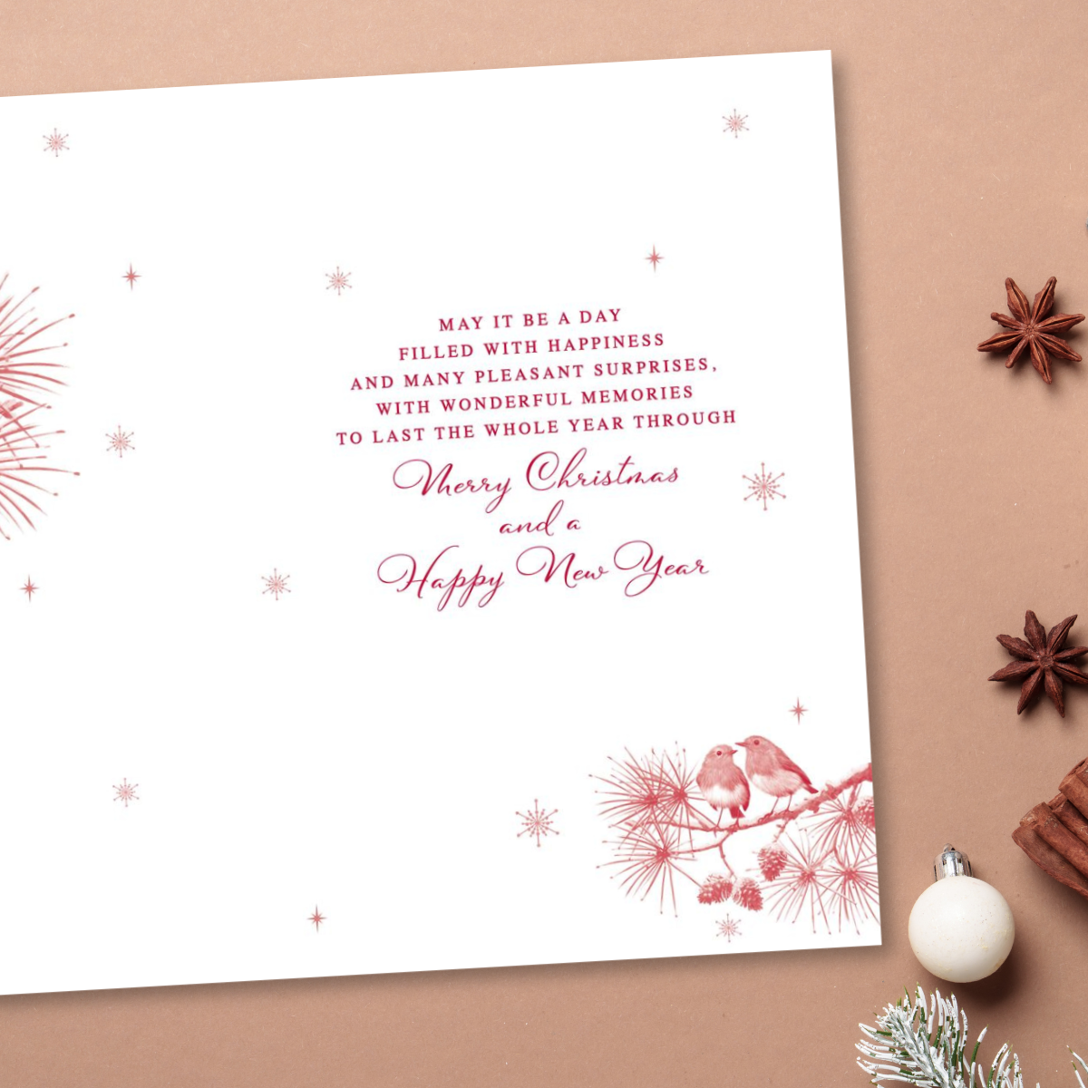 Both Of You Christmas Card - Festive Robins
