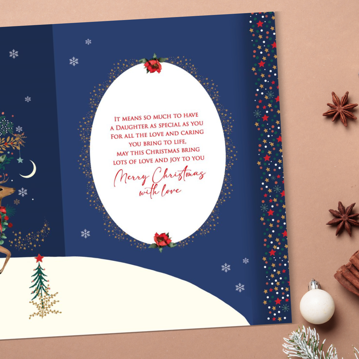 Daughter Christmas Card - Pizazz Deer