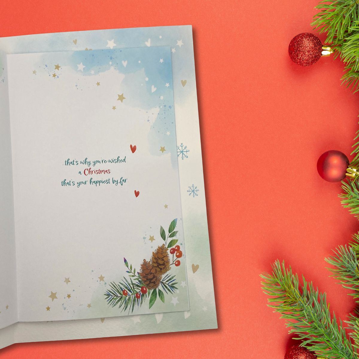 Son & Daughter-In-Law Large Christmas Card - Awash With Colour