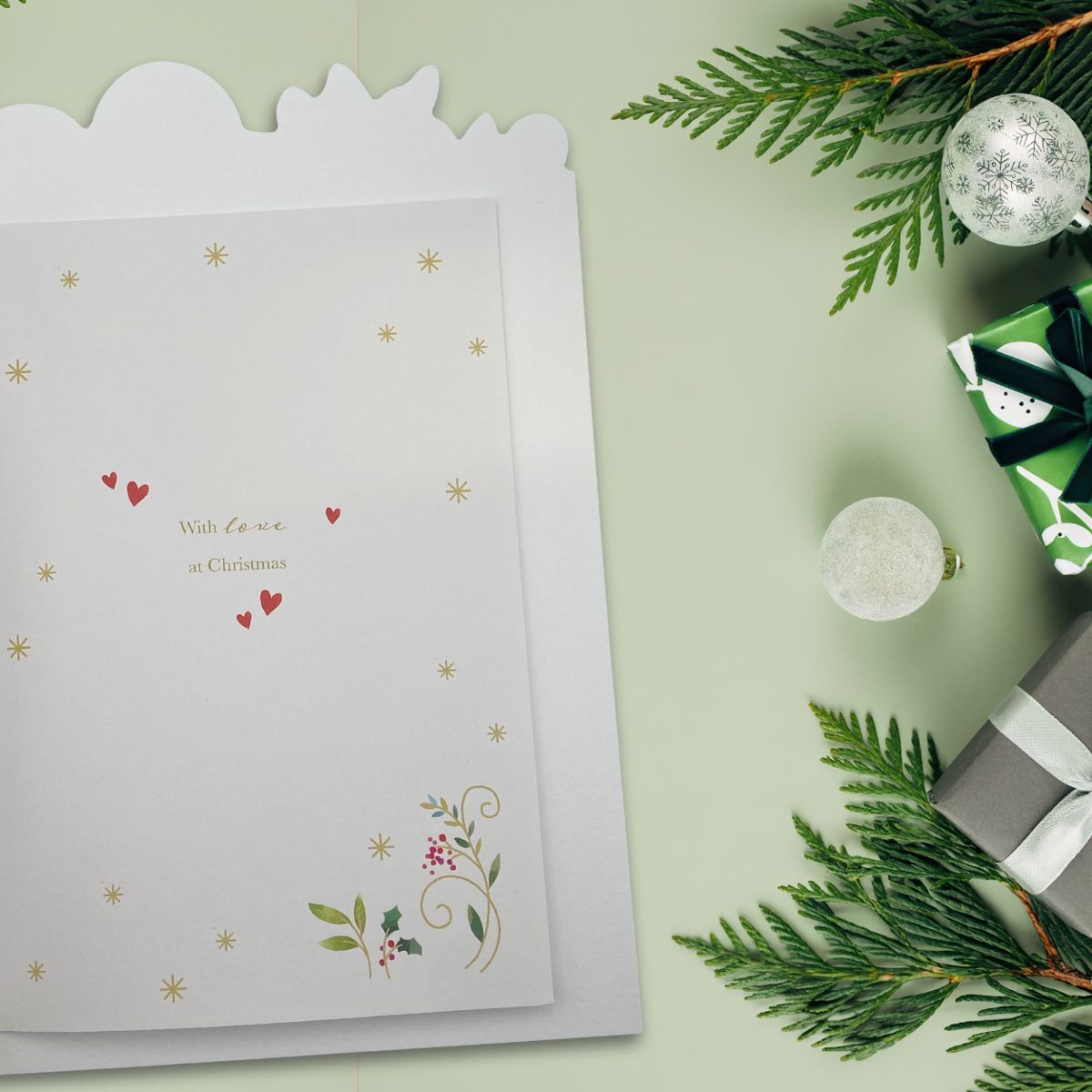 Wife Christmas Card - Large Luxury Robins