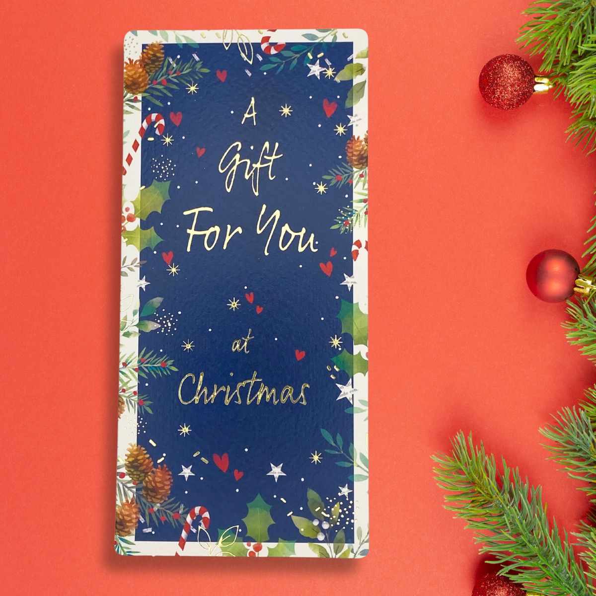 Money Wallet Christmas - Holly Border