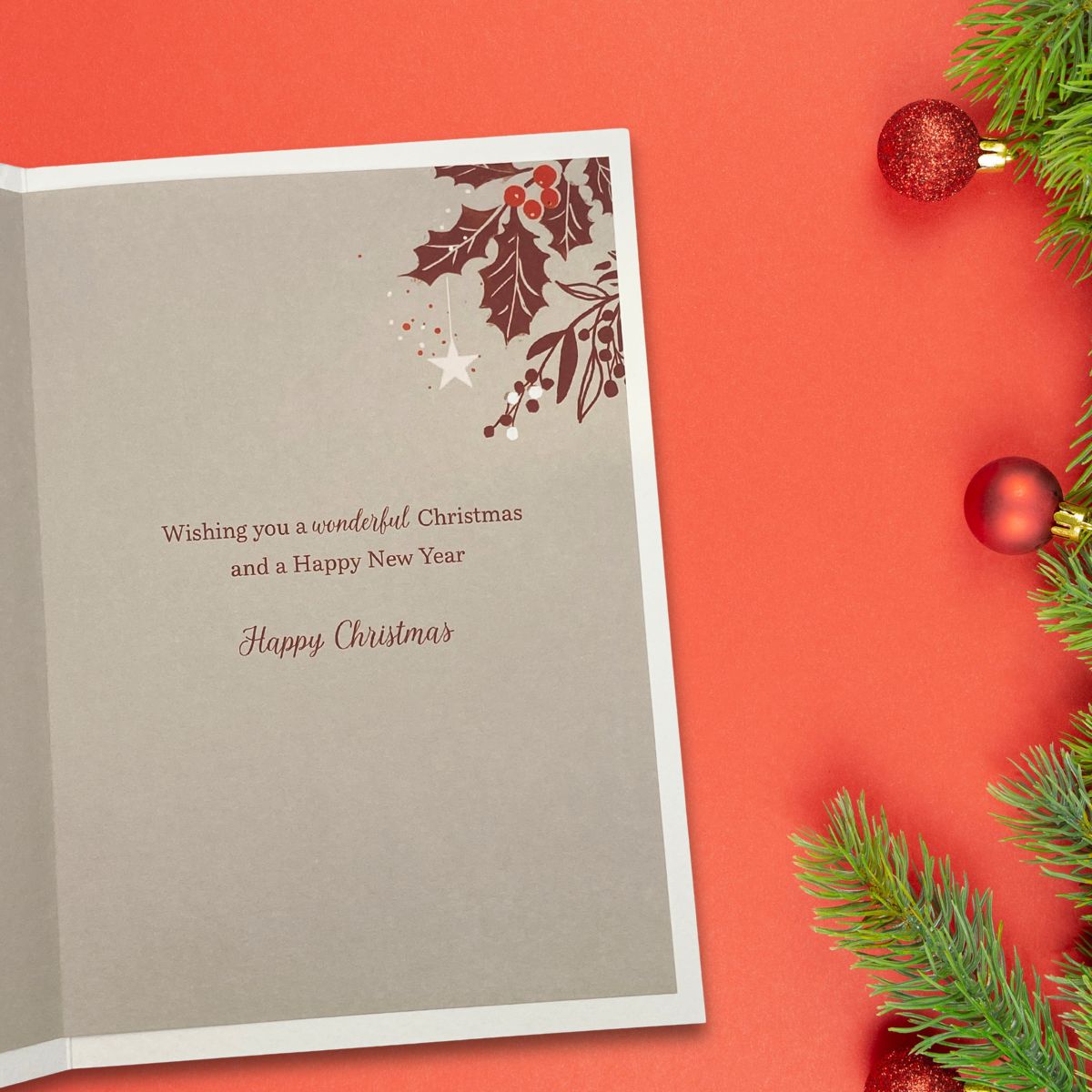 Neighbour Christmas Card - Golden Wreath
