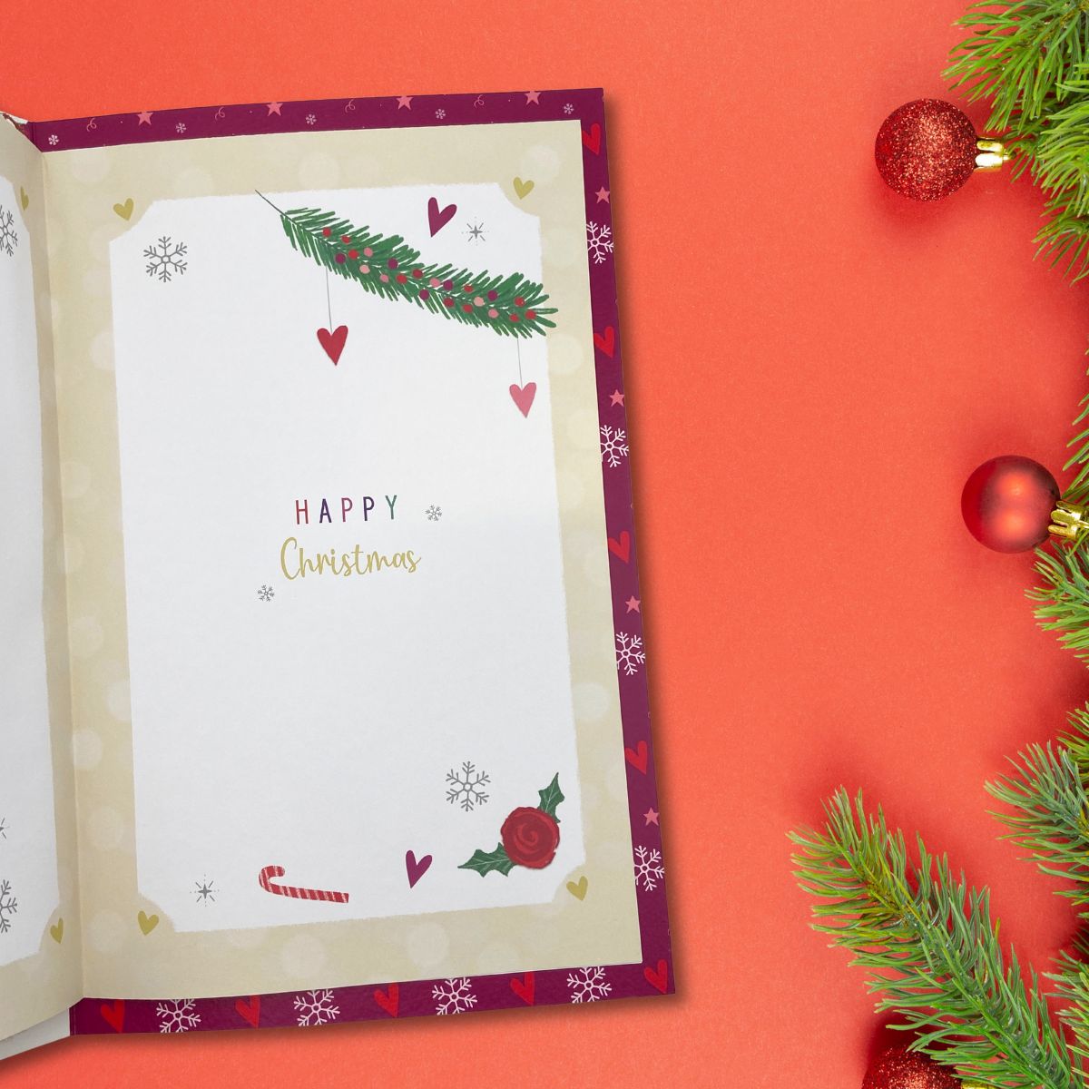 Mum Large Christmas Card - Pavillion Decoupage Heart