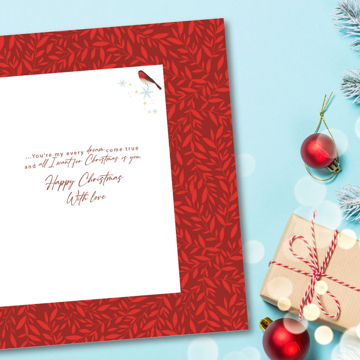 Wife Boxed Christmas Card - Clink & Fizz