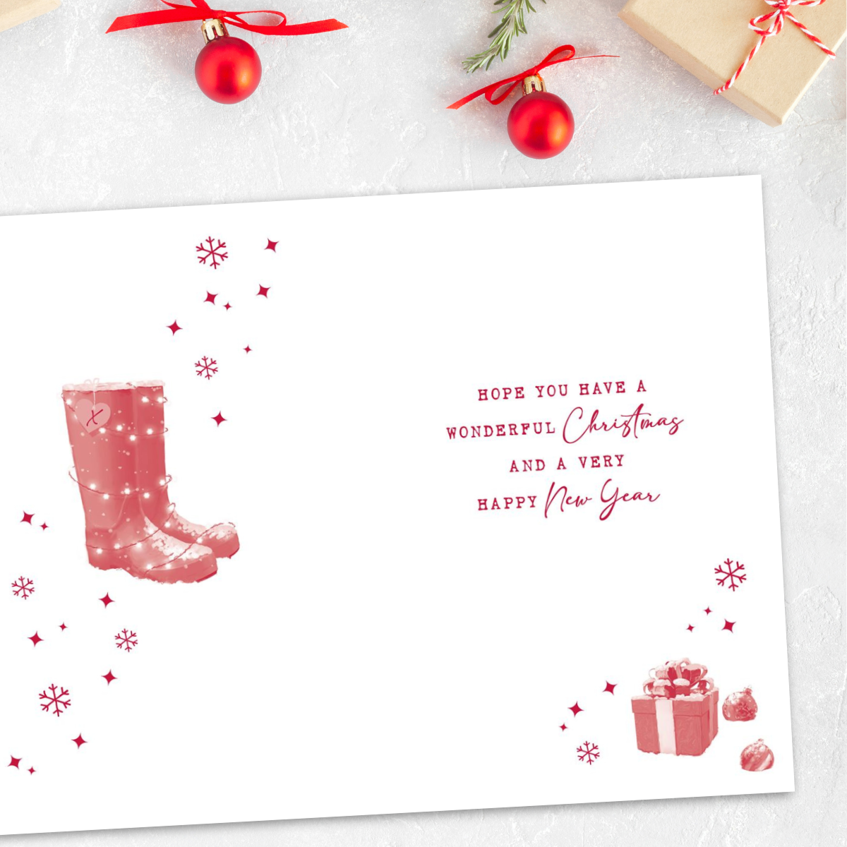 Friends Christmas Card - Hedgehog & Wellies