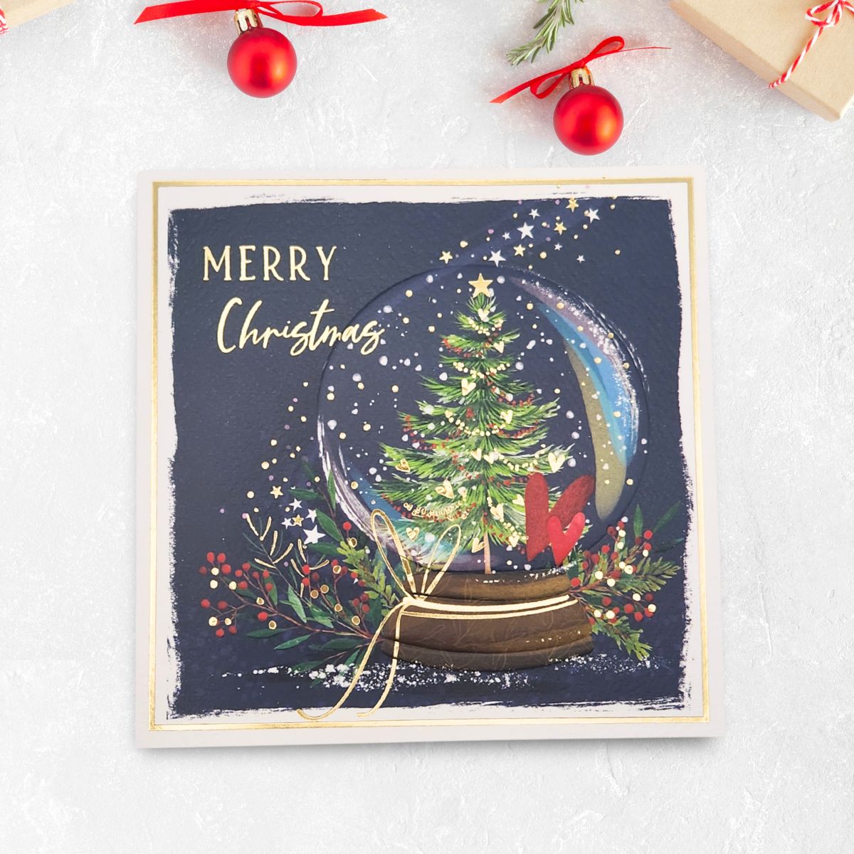8 x Christmas Cards In Box - Skylight Snowglobe