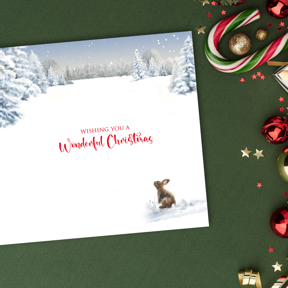 Open Christmas Card - Woodland Tree