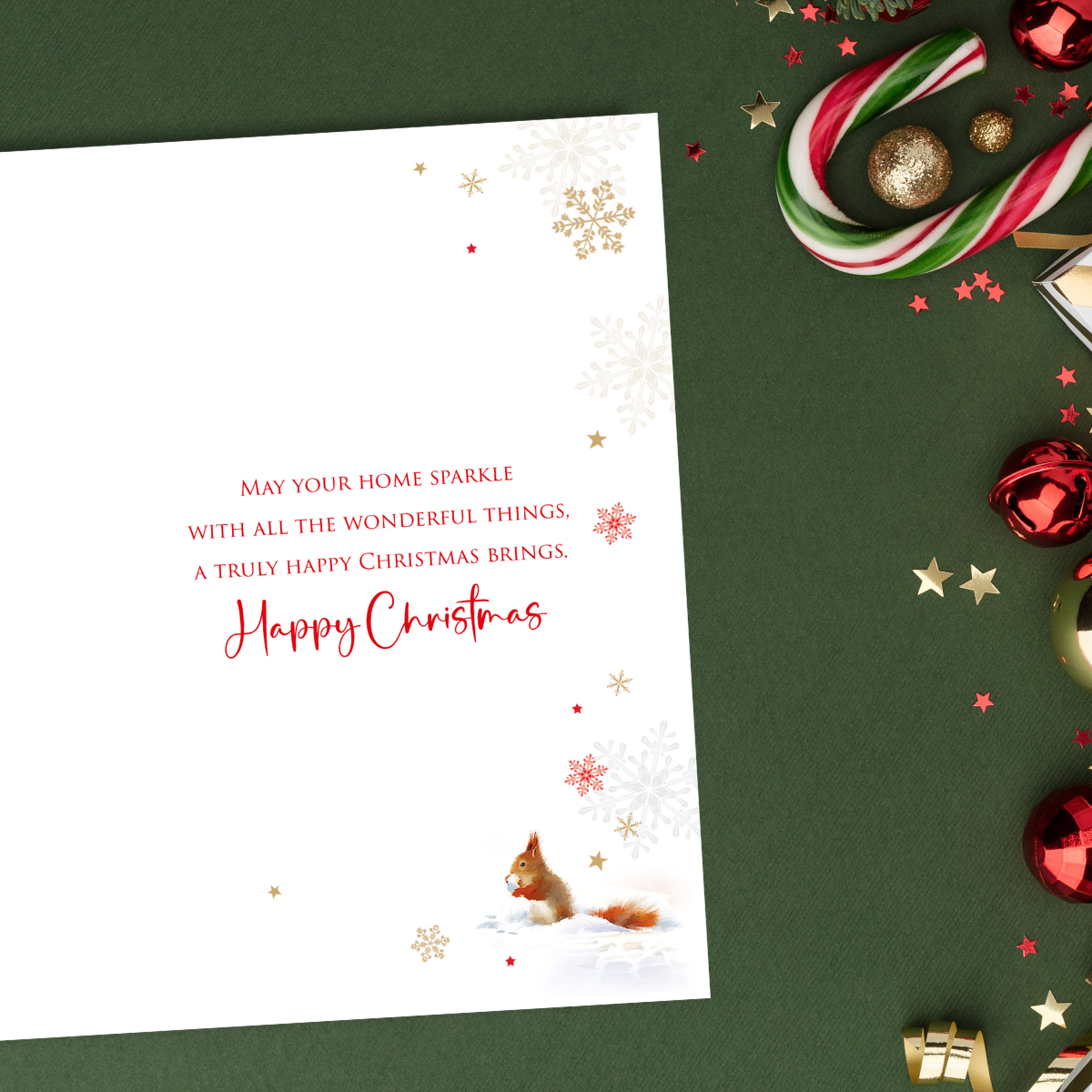 First Christmas In New Home Card - Squirrel At The Door