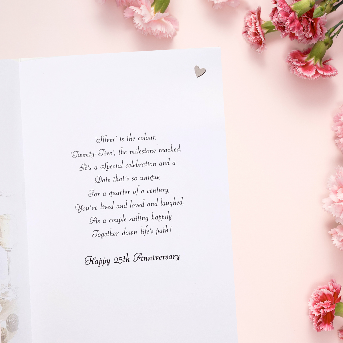 Silver Wedding Anniversary Card - 25th Velvet Gallery