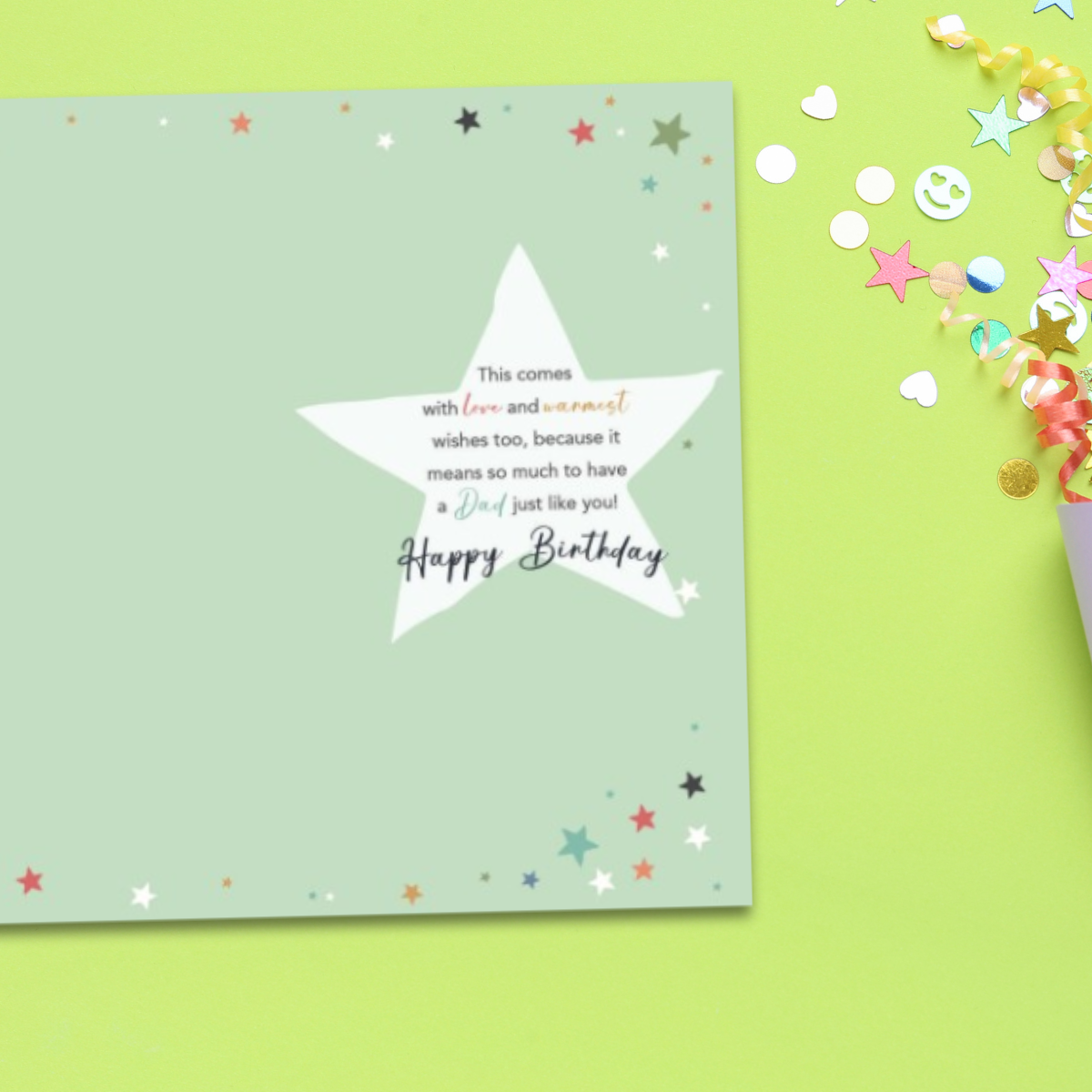 Dad Birthday Card - Gold Stars