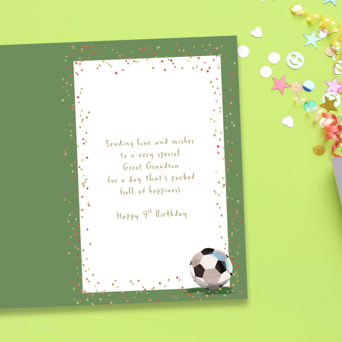 Great Grandson 9th Birthday Card - Football Penguins
