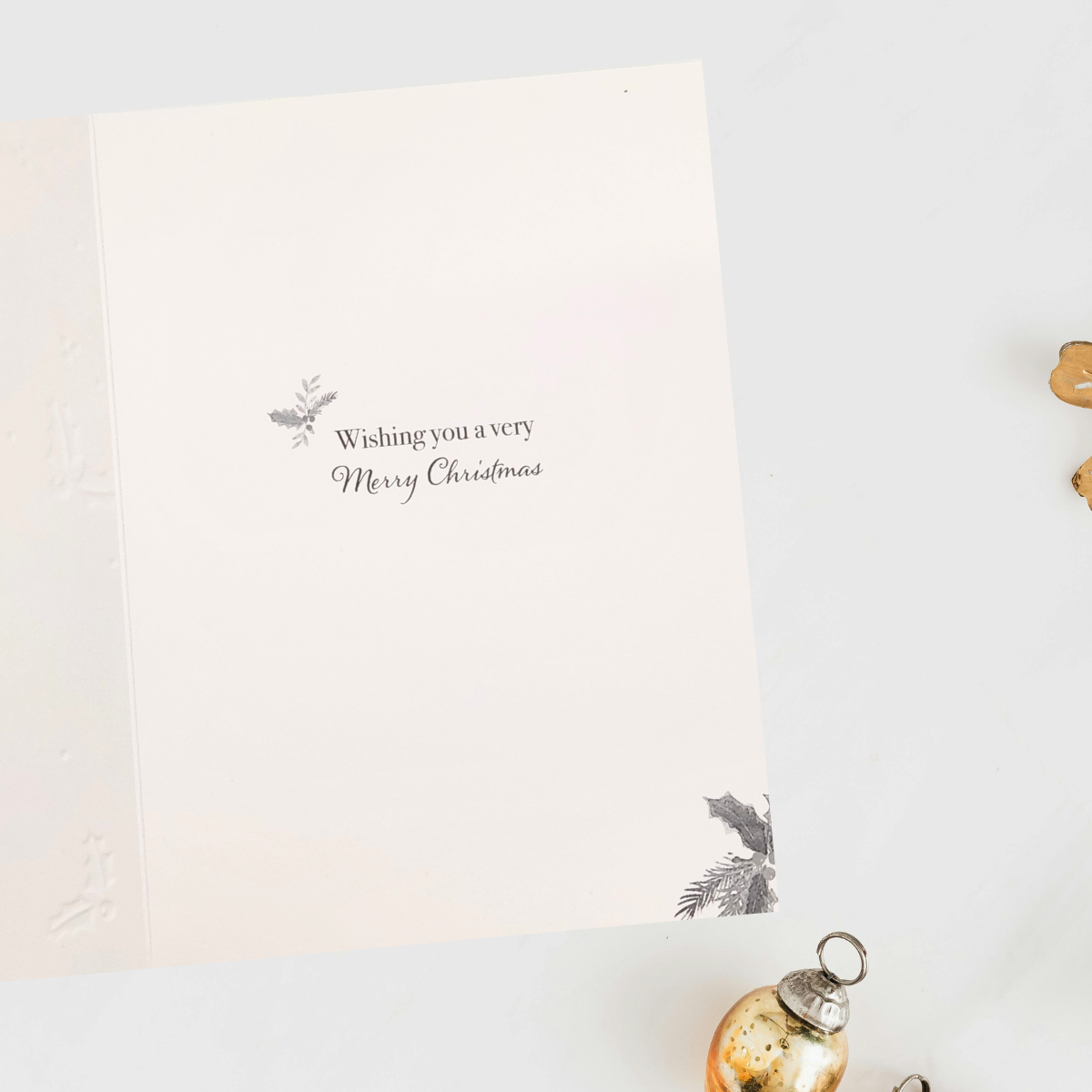 Open Christmas Card - Decoupage Merry Christmas Text