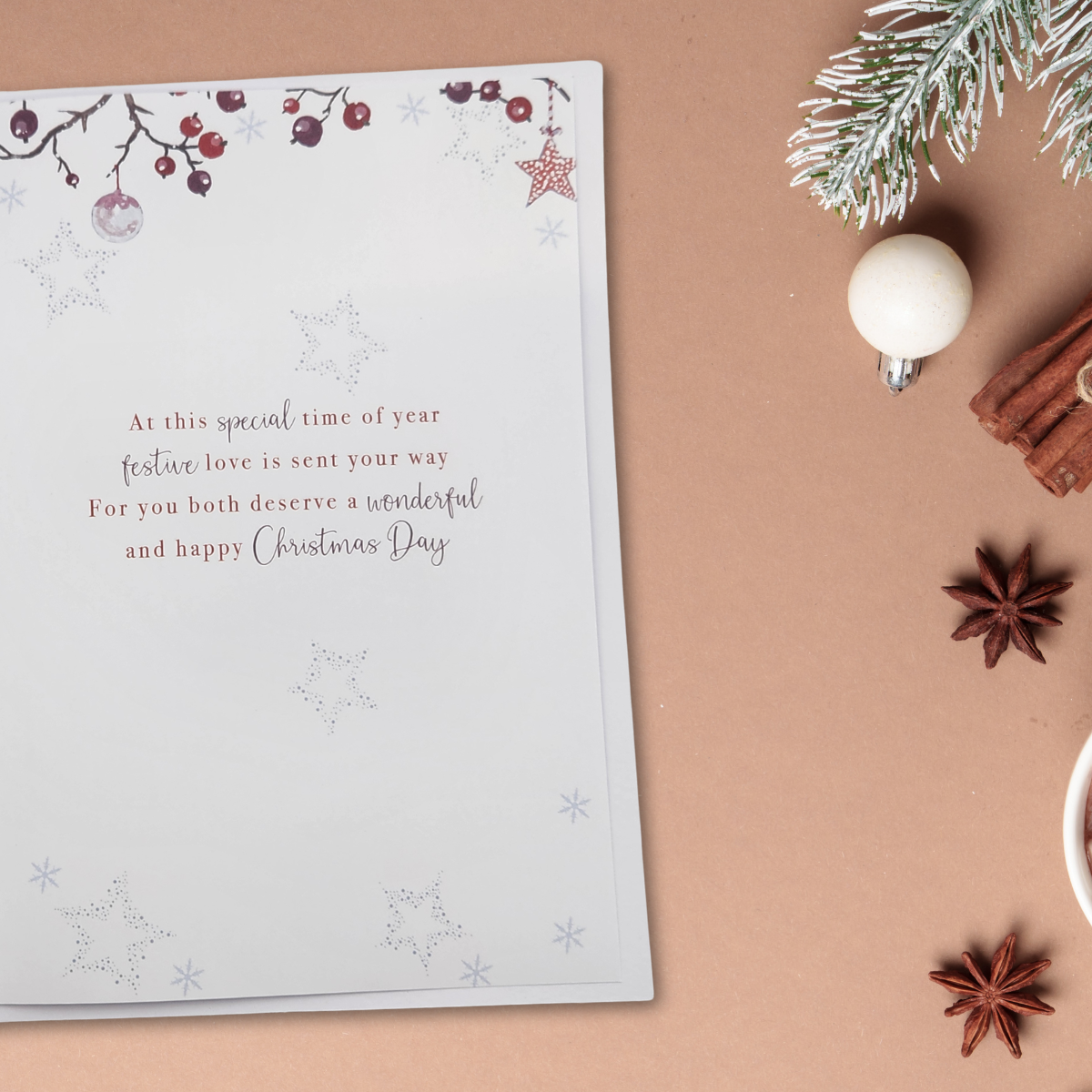 Son & Daughter-In-Law Christmas Card - Robins & Ribbons