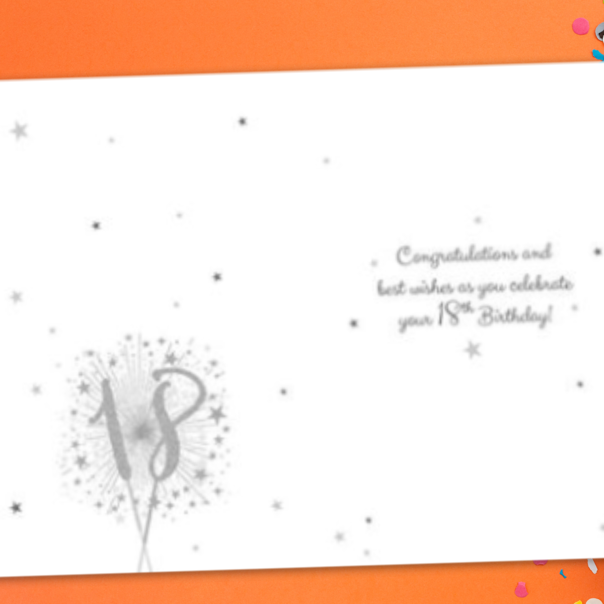 18th Birthday Card - Gold Sparkler
