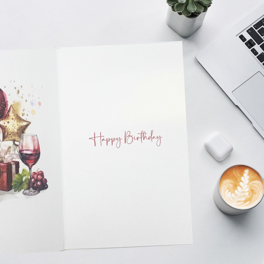 Birthday Bliss Birthday Card - Wine & Grapes