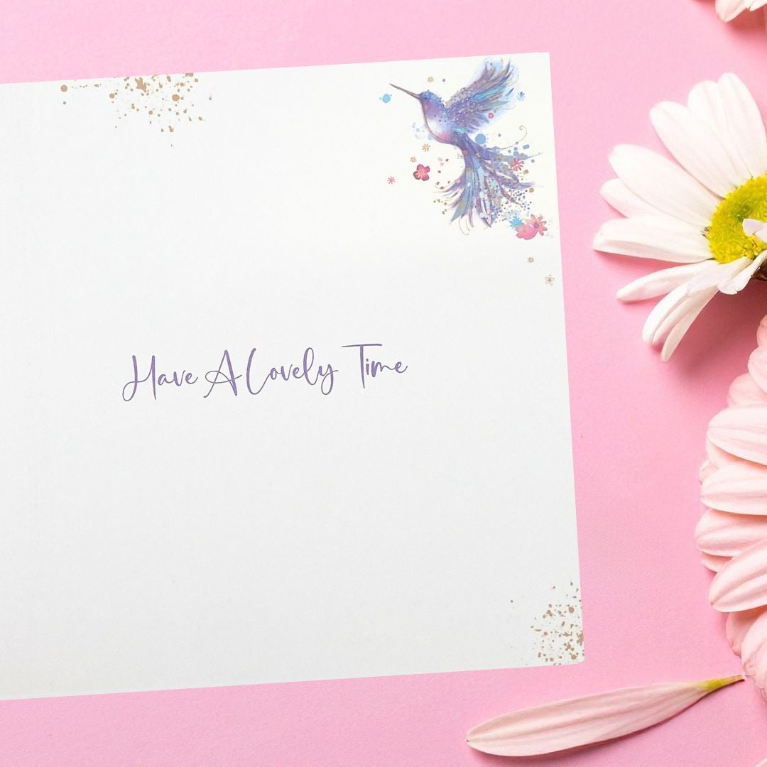 Carnival Birthday Card - Hummingbird