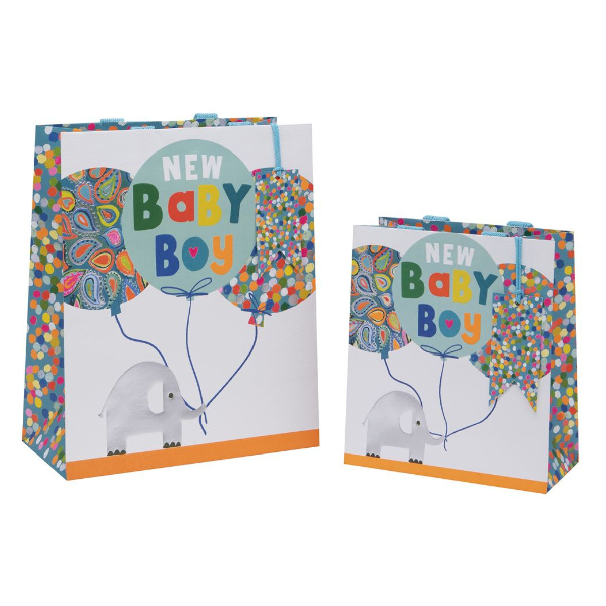 Gift Bag Medium - Baby Blue Elephants