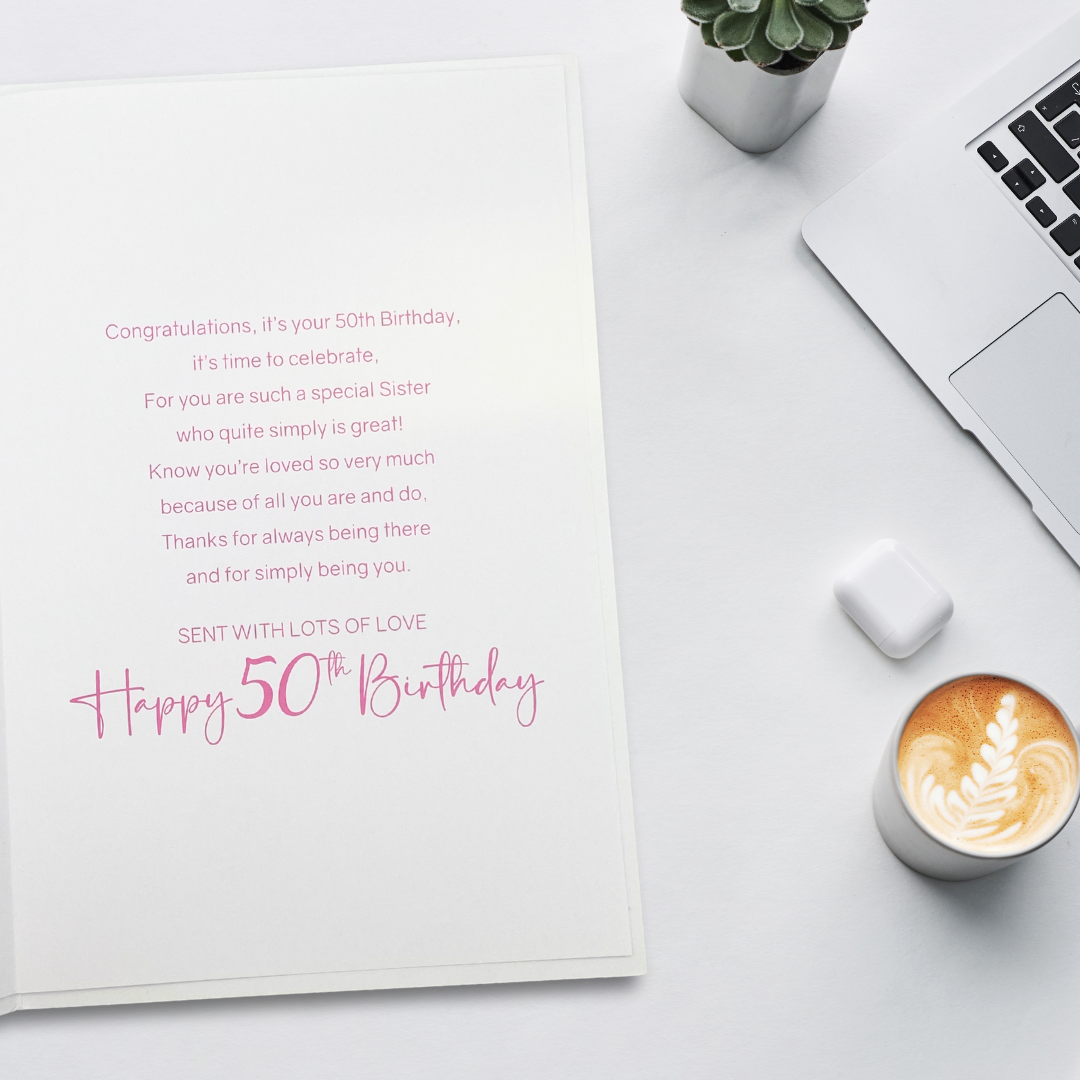 Sister 50th Birthday Card - Cocktails