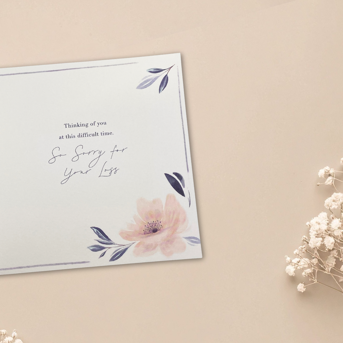Sympathy Card - Watercolour Flowers