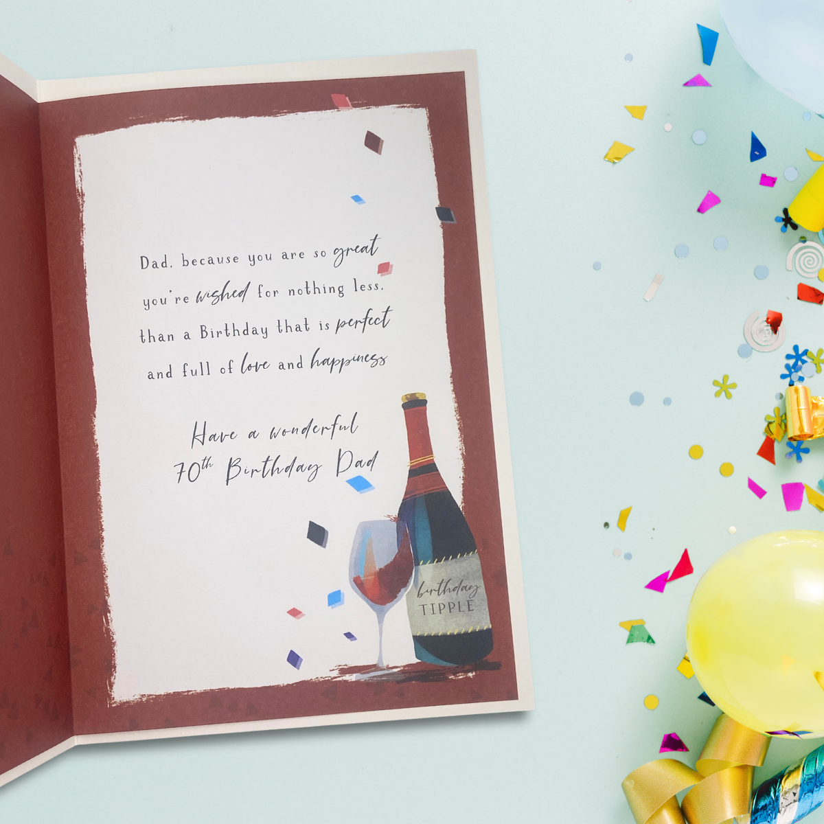 Dad 70th Birthday Card - Skylight Birthday Tipple