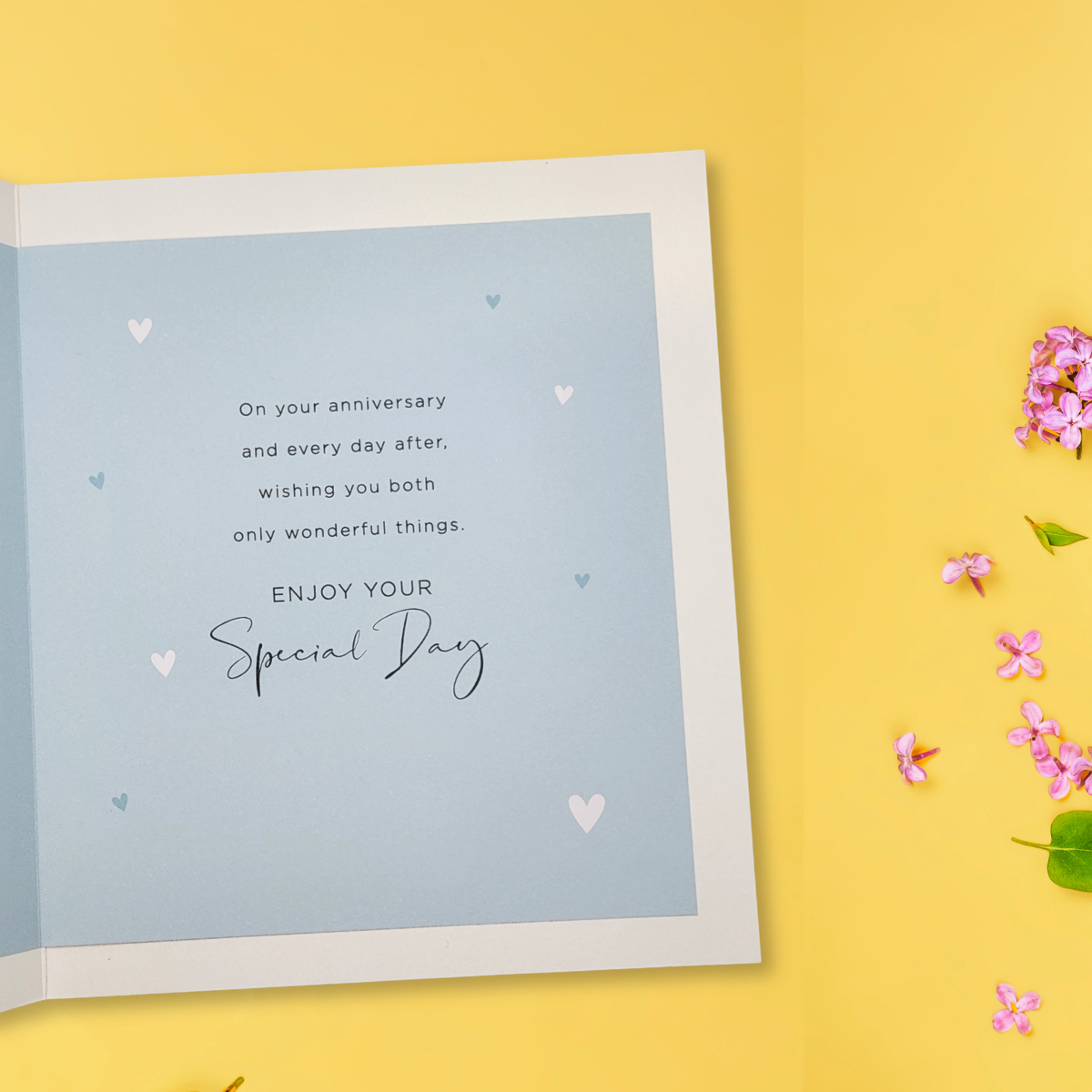 Happy Anniversary Card - Silver Hearts