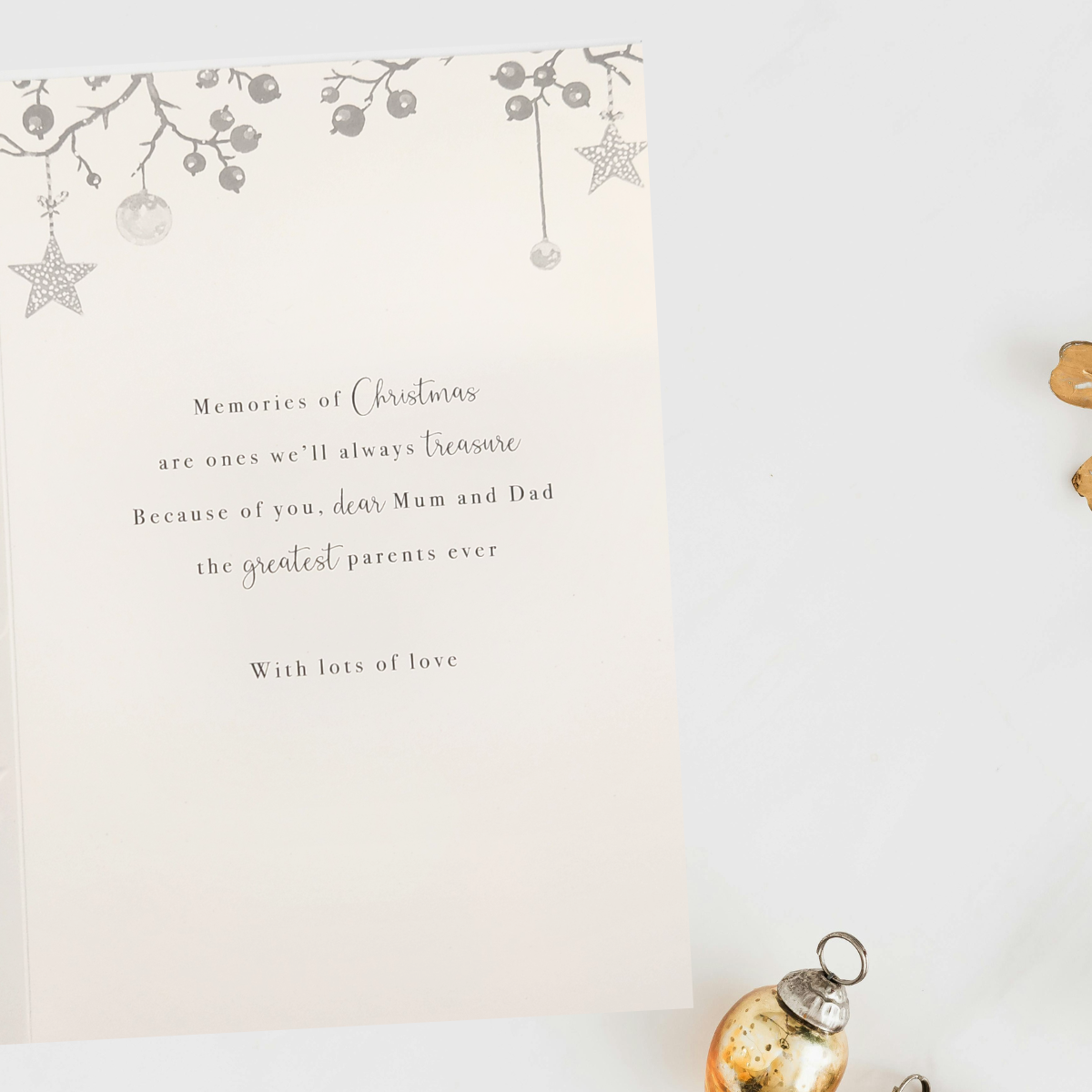 Mum & Dad Christmas Card - Snowy Robins