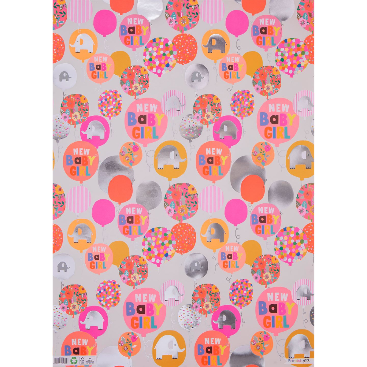Giftwrap - New Baby Girl Paper Salad Wrapping Paper