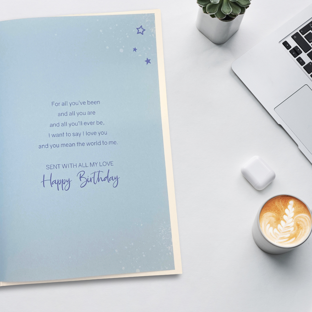 Husband Birthday Card - Balloon & Gifts