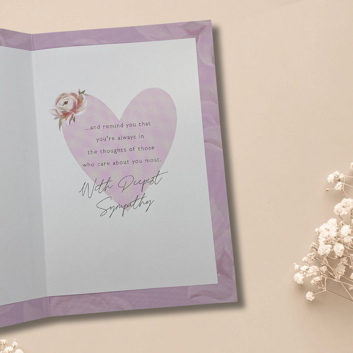 Sympathy Card - Pink Rose