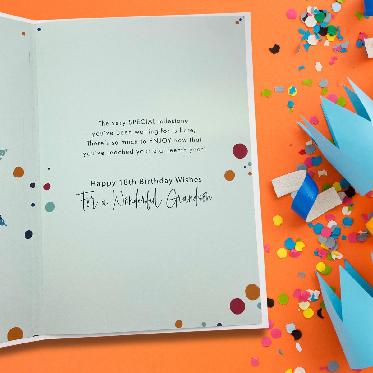 Grandson 18th Birthday Card - Lumino Stars