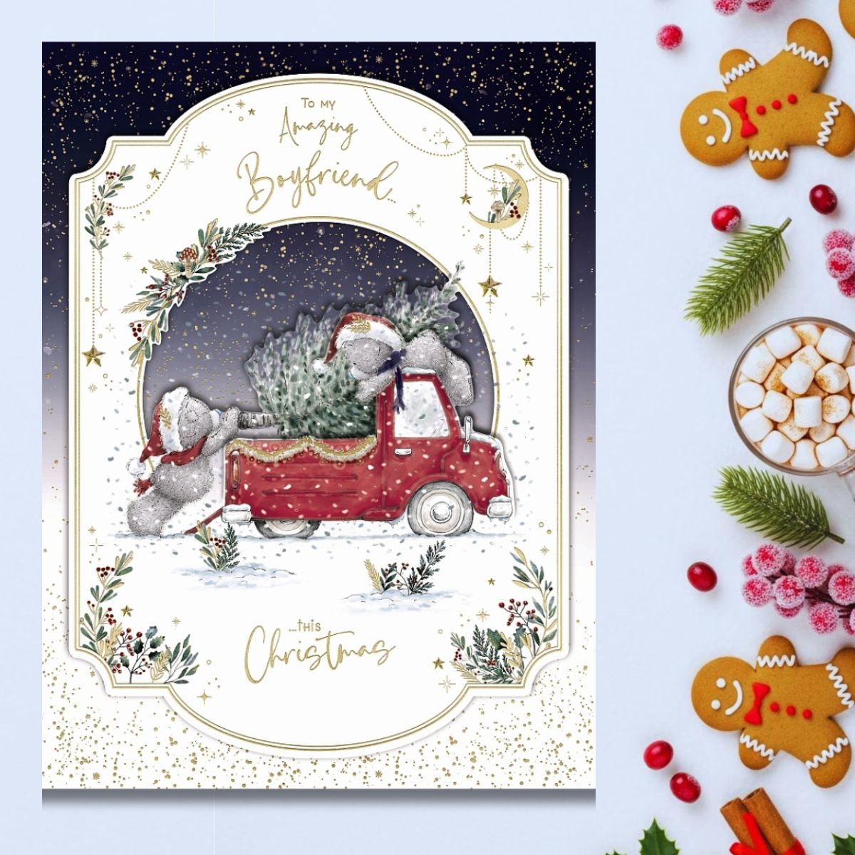Boyfriend Boxed Christmas Card - Me To You Bears With Truck