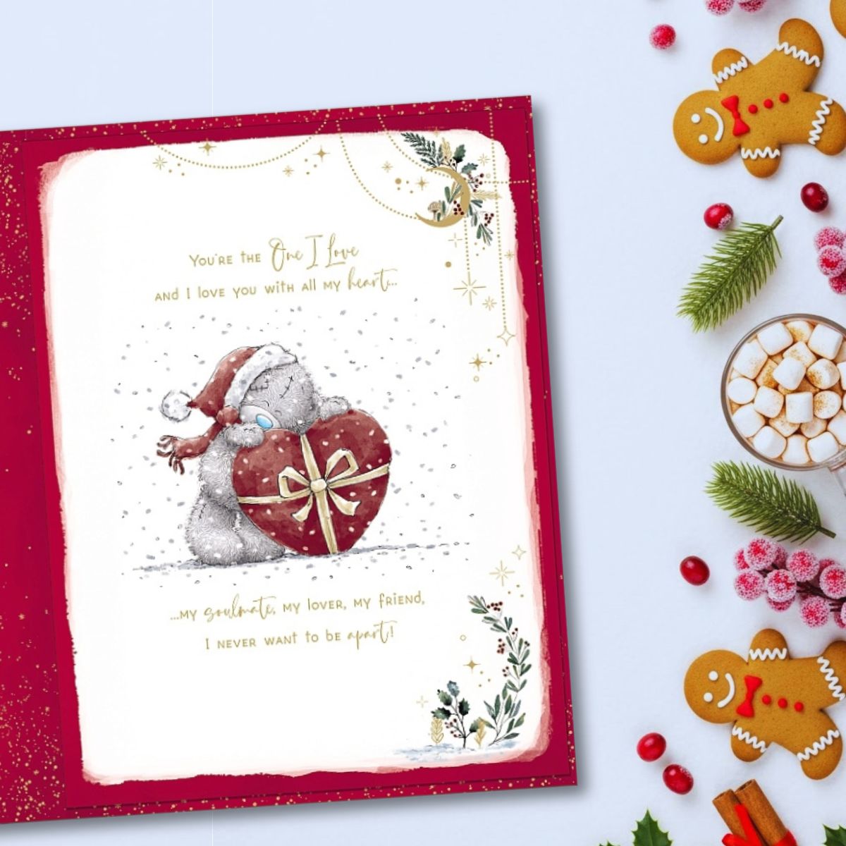 One I Love Boxed Christmas Card - Me To You Bears With Gift