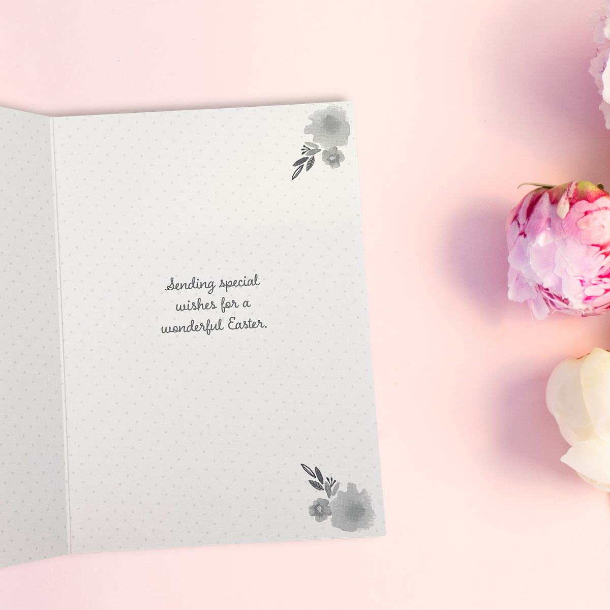 Open Easter Card - Bunny & Eggs