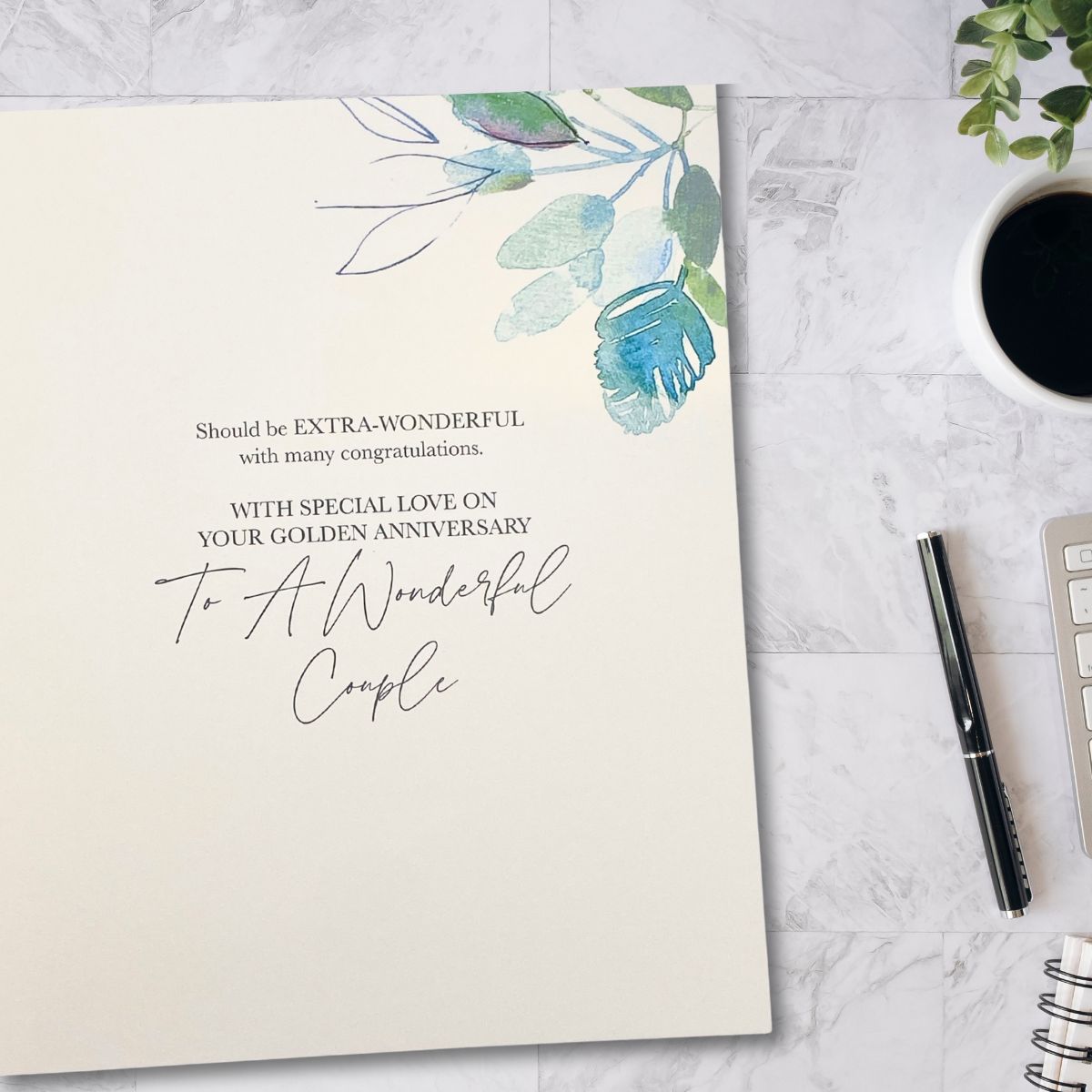 Golden Wedding Anniversary Card - Golden Heart