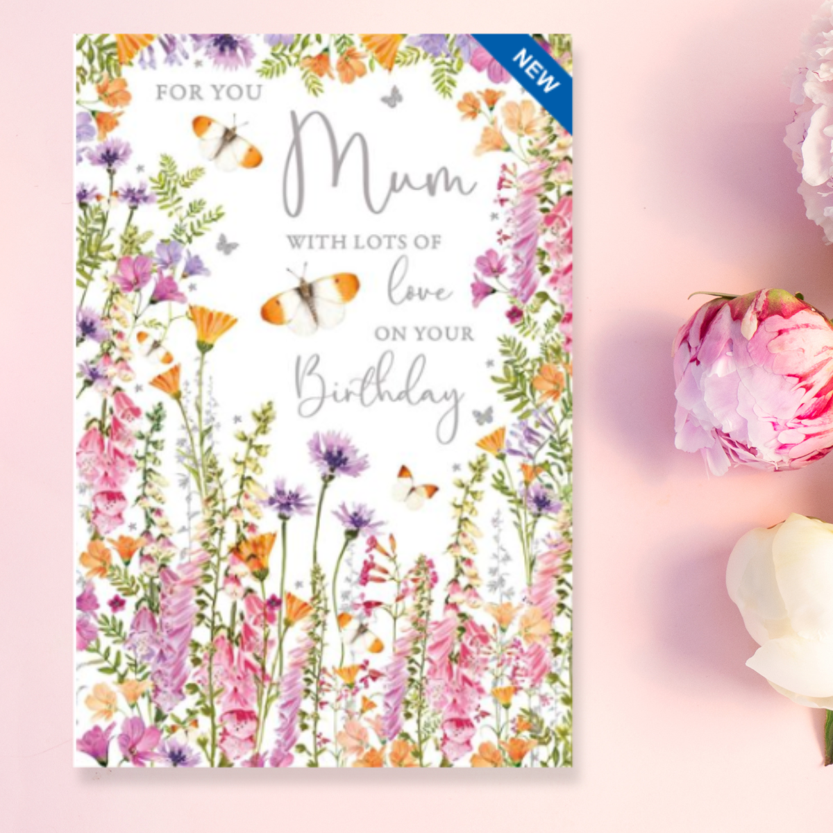 Mum Birthday Card - Floral Border