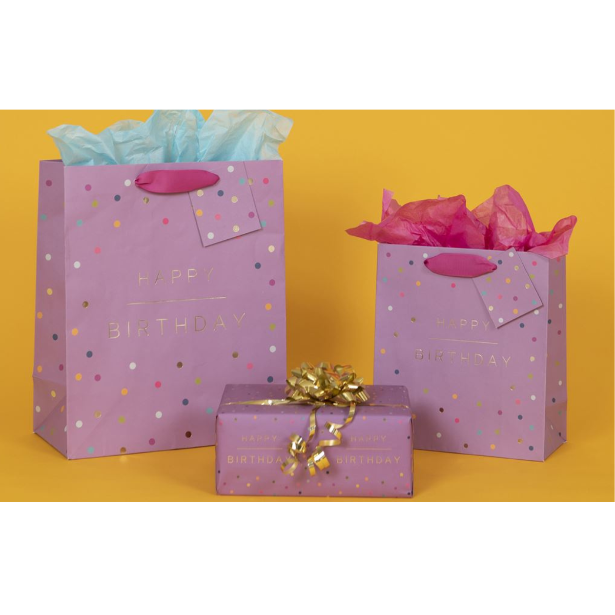 Gift Bag Medium - Purple Spots