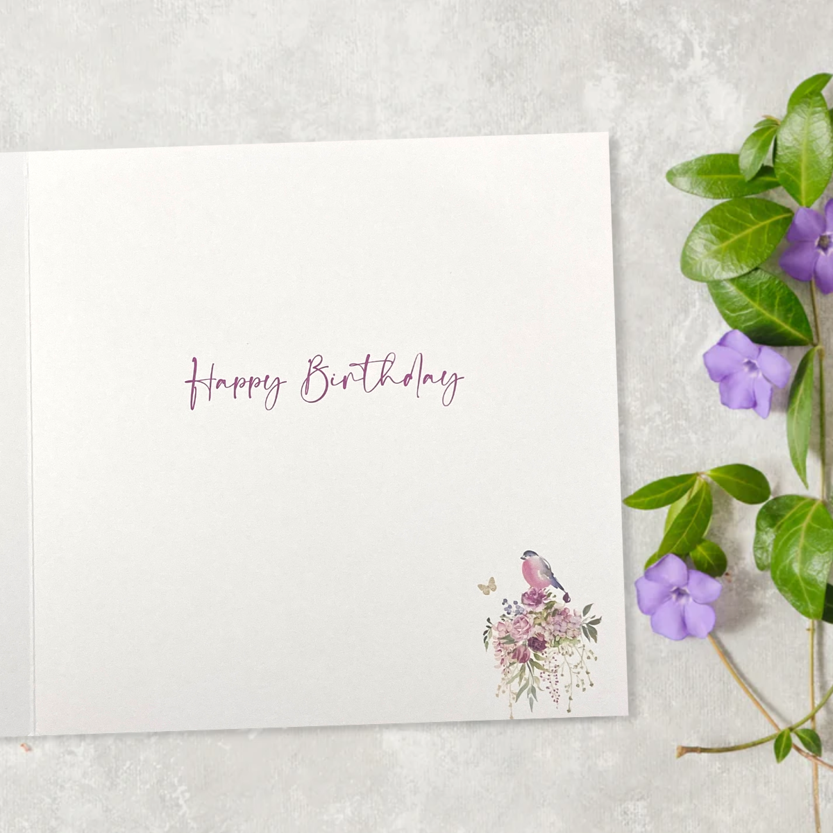 Inside image with floral graphic and text