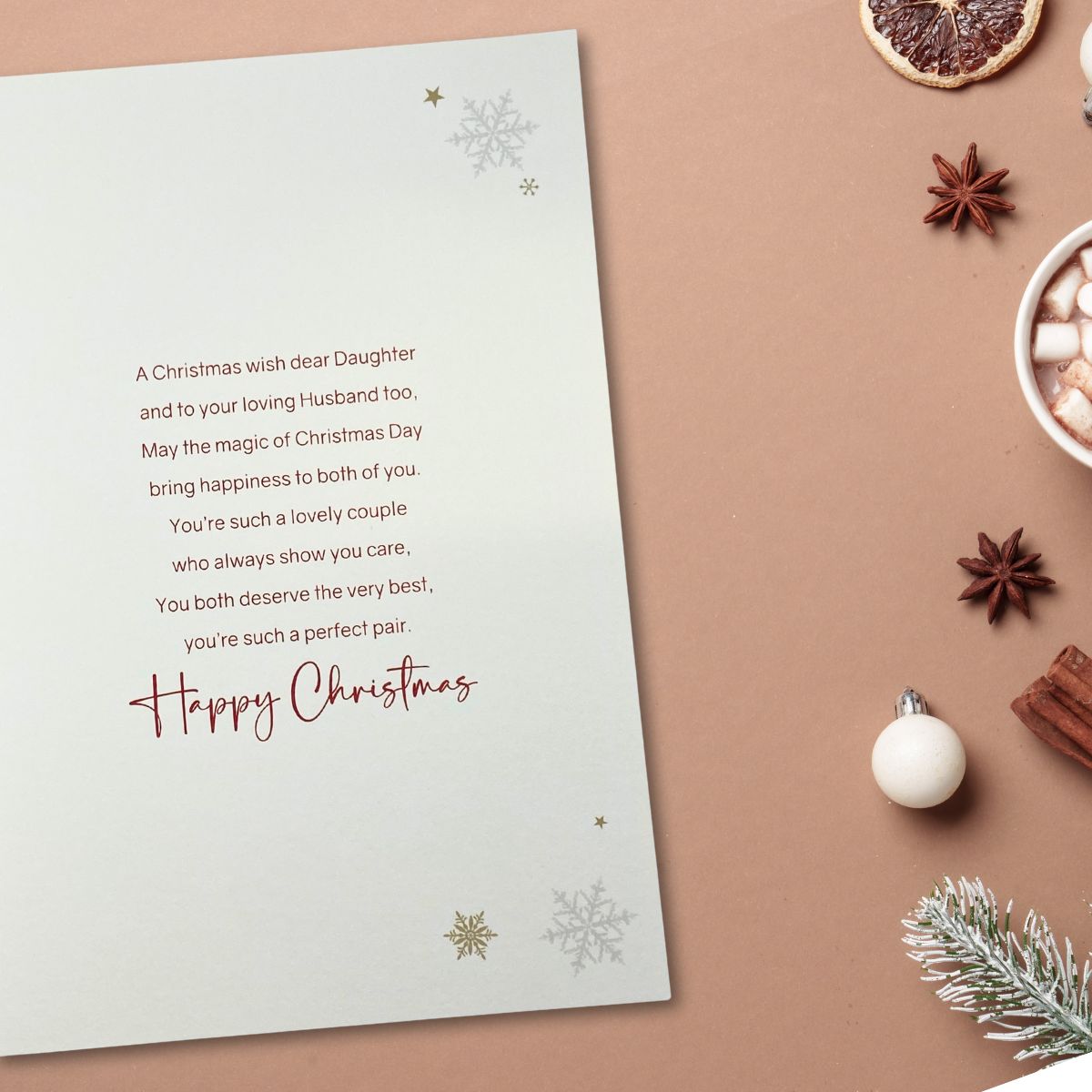 Daughter & Son-In-Law Christmas Card - Festive Town