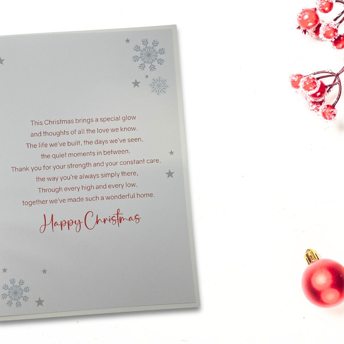 Husband Large Christmas Card - Grace Red Car & Robin