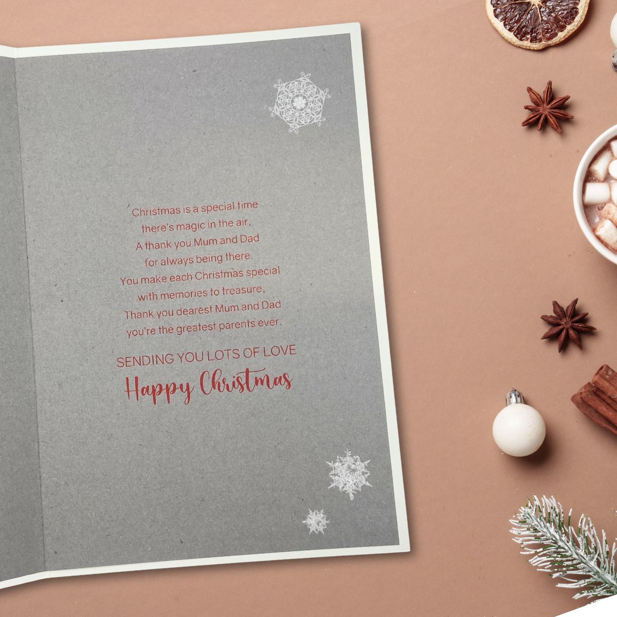 Mum & Dad Christmas Card - Festive Tree