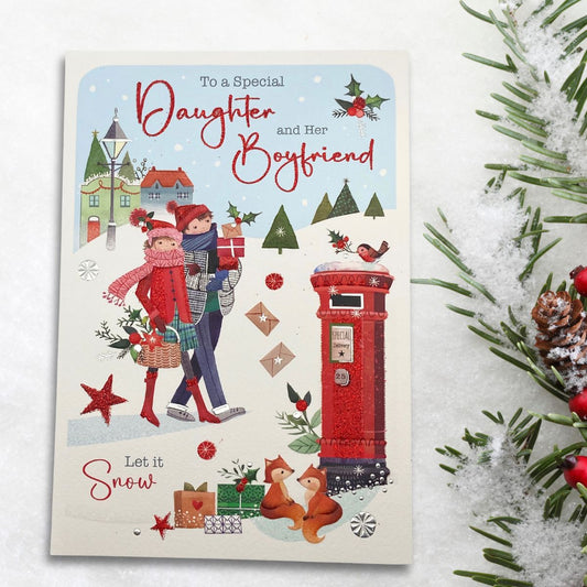 Daughter & Boyfriend Christmas Card - Winter Wonderland