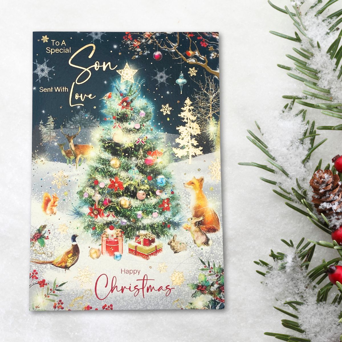 Son Christmas Card - Grace Christmas Tree