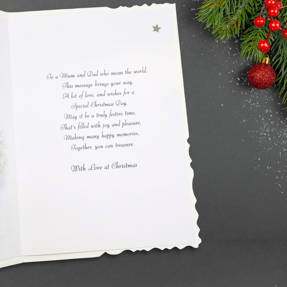 Mum & Dad Christmas Card - Velvet Snow Couple